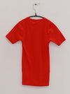 BASERANGE 25 Early Spring French Organic Cotton Hollow Heart Short Sleeve T-shirt BAS-TOHS-RB-SP25-MY RED